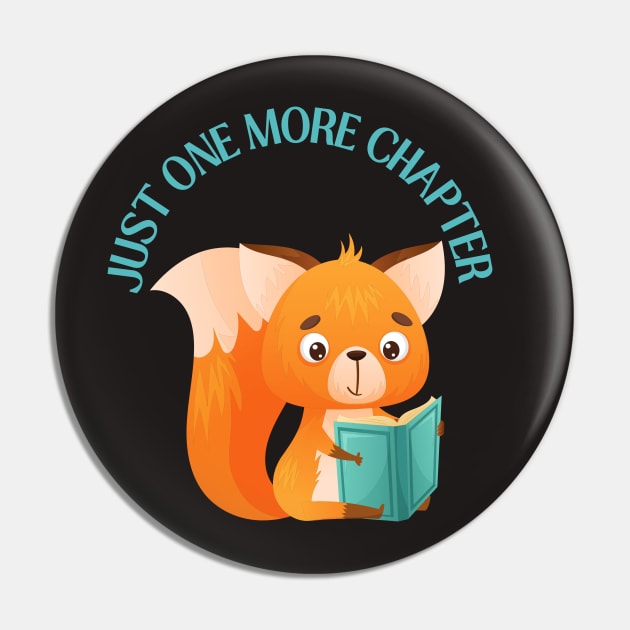 Animal reading book Just one more chapter I Love Books Bookoholic Pin by BoogieCreates