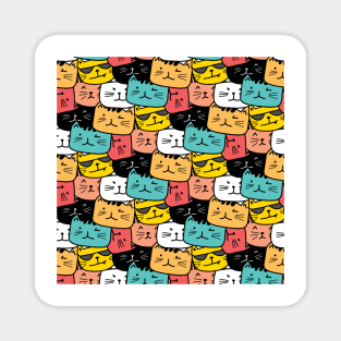 Colorful Cat Faces Magnet