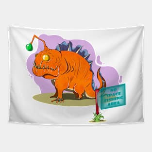 "Cute" Lake Monster Tapestry