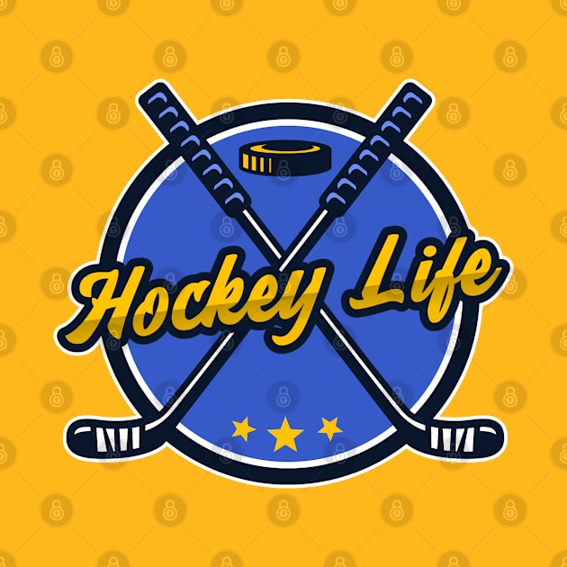 Hockey Life | Ice Hockey Stick Puck and Shield by Sports & Fitness Wear