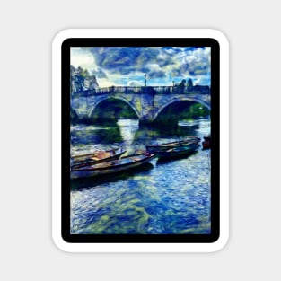 Boats on a River Midnight Magnet