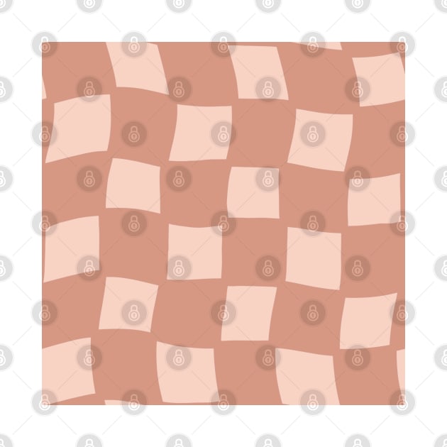 Abstract Checker Board - muted peach by JuneNostalgia