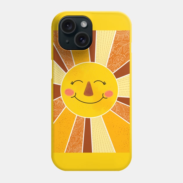 Happy sun Phone Case by SanMade