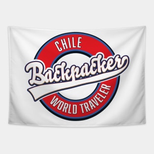 Chile backpacker world traveler logo Tapestry