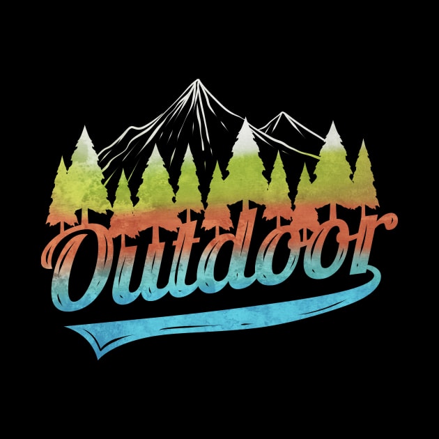 Logo Outdoor With Mountains And Forest On Camping by SinBle