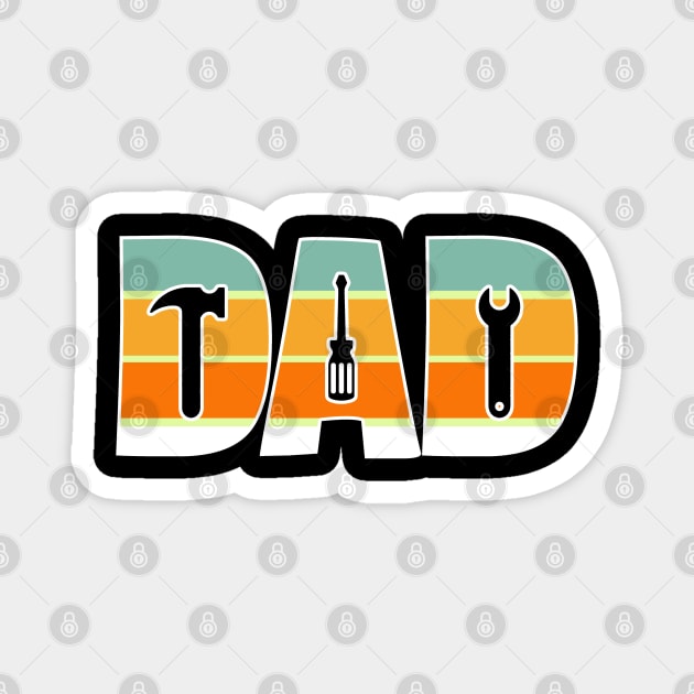 Retro Dad Mechanic Father's Day Magnet by The WYLD Tribe