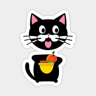 funny cat eating Magnet