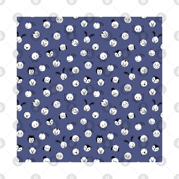 Polka Dot Animals Blue by Sandra Hutter Designs