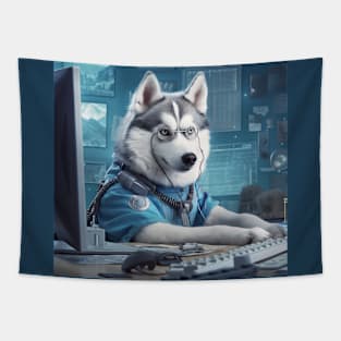 Husky Hacker Tapestry