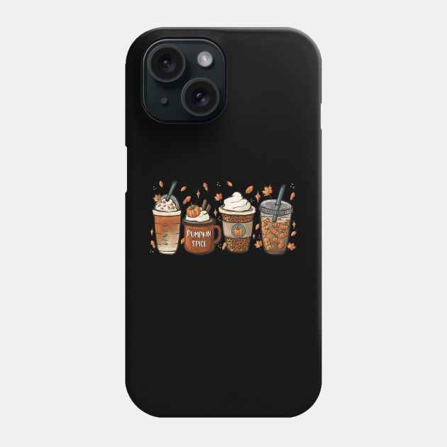 Tis the season fall autumn football pumpkin coffee leaves Phone Case by everetto