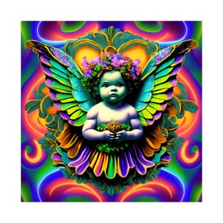 Cherub Angel Psychedelic Trippy Wings T-Shirt