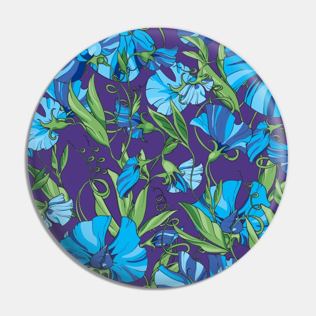 blue sweet pea Pin by  ESHA-Studio