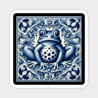 Delft Tile With Dotted Frog No.4 Magnet