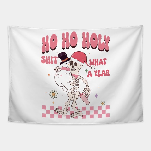 Ho Ho Holy Shit What A Year Tapestry by MZeeDesigns