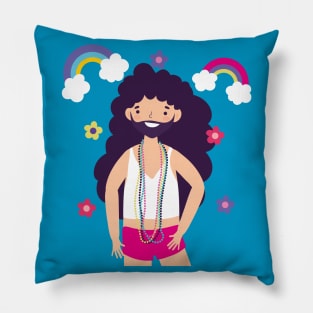 LGBT Rainbow Heartbeat Pillow