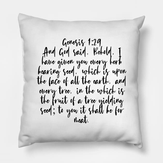 Genesis 1:29 Bible Verse Pillow by Bible All Day 
