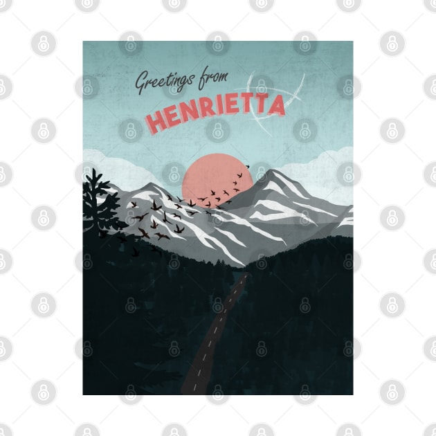 Henrietta Vintage Greeting Card (The Raven Cycle) by hbaileydesign