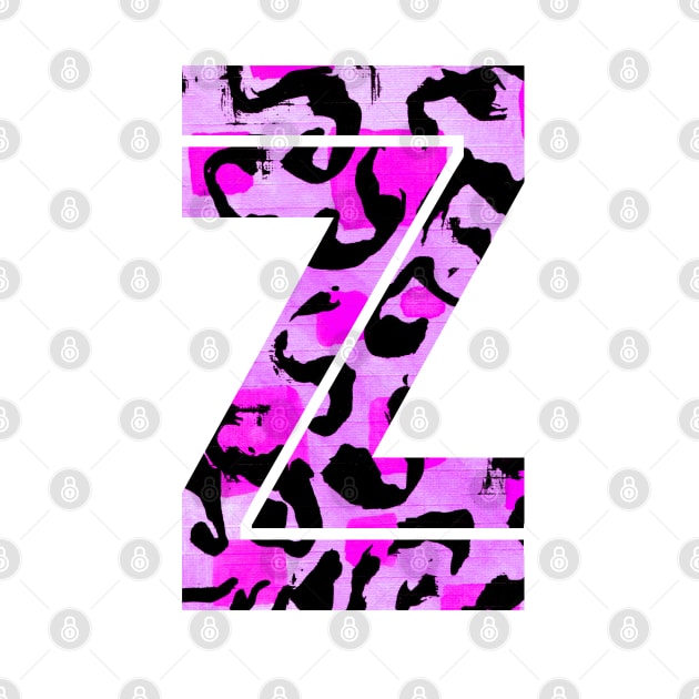 Letter Z Watercolour Leopard Print Alphabet by Squeeb Creative