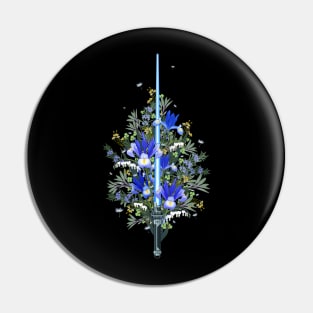 Floral laser sword blue 1 Pin