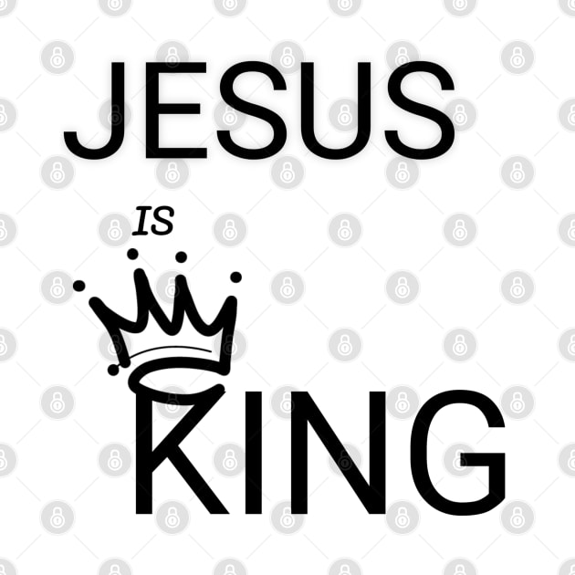 JESUS IS KING Faith Christian T-Shirt by Happy - Design