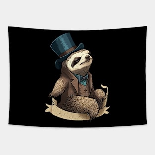 Sloth Funny Top Hat Tapestry