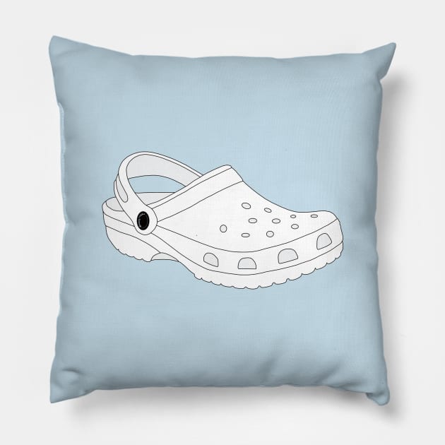 White Crocs Shoe Pillow by Gold Star Creative