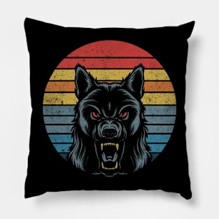 Werewolf Retro Art Design Pillow