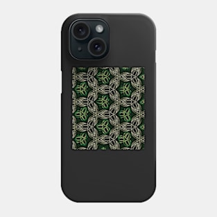 Moss green leaves line ornament Phone Case