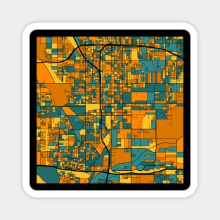 San Bernardino Map Pattern in Orange & Teal Magnet
