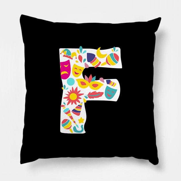 abjad F design Pillow by Stenau Artwerk