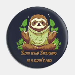 Adorable Sloth Yoga T-Shirt Design for Relaxation Pin