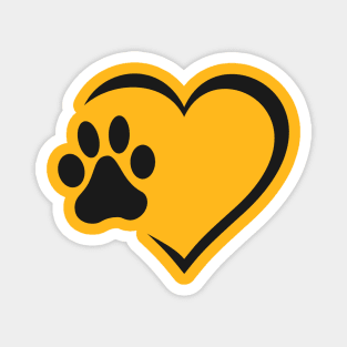 Heart with paw print Magnet