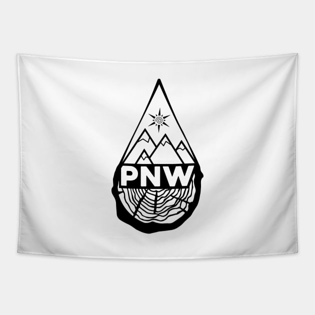 PNW Rain Tapestry by RainShineDesign