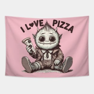 I love pizza Monster Retro Artwork Funny Vintage design for Pizza Lovers Tapestry