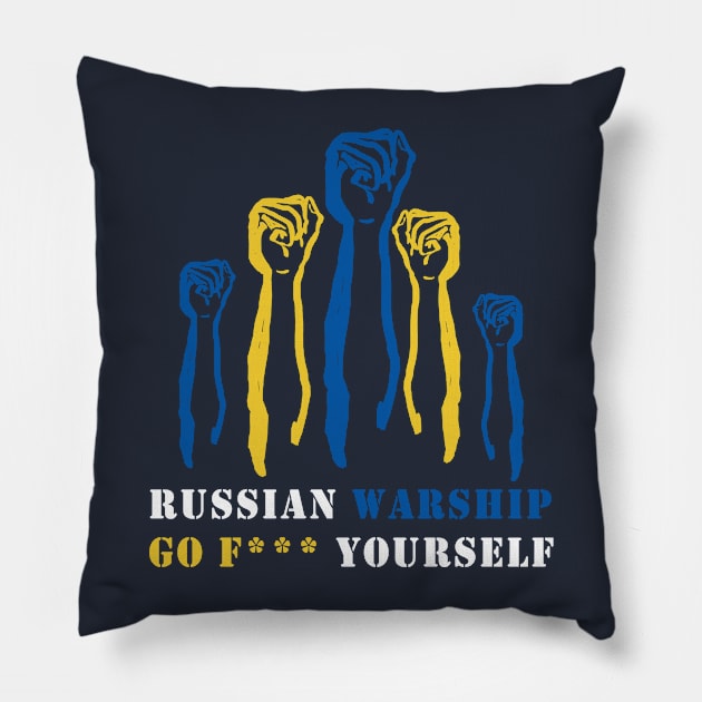 Russian Warship Go F Yourself Pillow by Youth Power