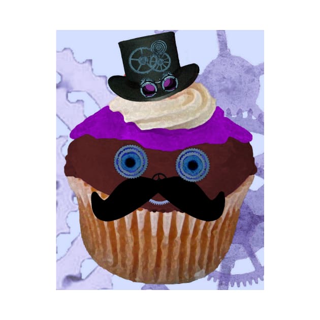 Steampunk Mustache Cupcake by Loveday101