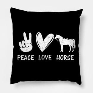 Horse Peace Love Horses Equestrian Horseback Riding Pillow