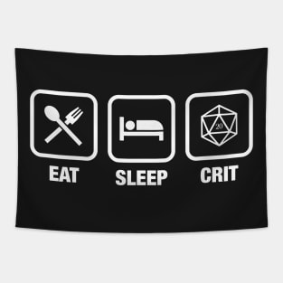 Eat Sleep Crit D20 Dice Dungeons Crawler and Dragons Slayer Tapestry