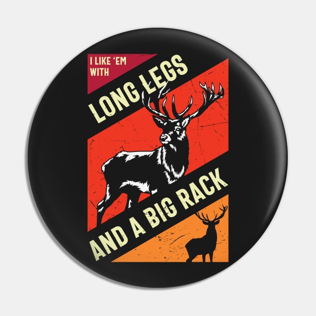 Live Free And Hunt Hard - Big Racks Matter - Funny Deer Buck Hunting Pin by Famgift