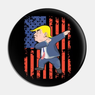 Funny Donald Trump Dabs in Front of USA Flag Pin