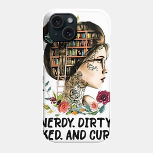 Book Reading Girl Nerdy Dirty Inked And Curvy Phone Case