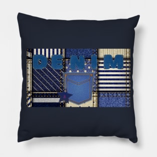 Denim Addicted Patchwork Pillow