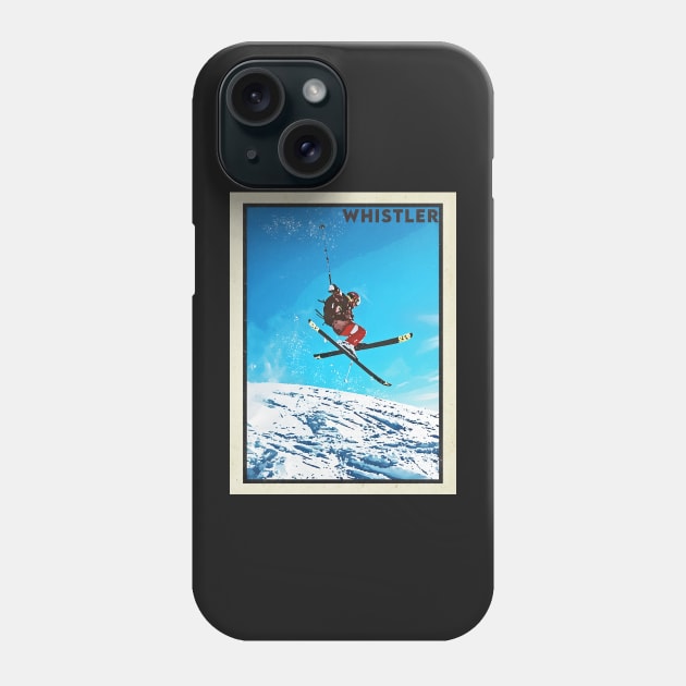 Whistler ski mountains retro vintage skiing 80's Phone Case by Captain-Jackson