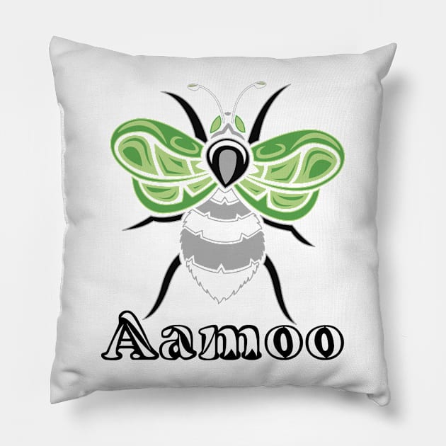 Aromatic Aamoo (Bee) Pillow by KendraHowland.Art.Scroll