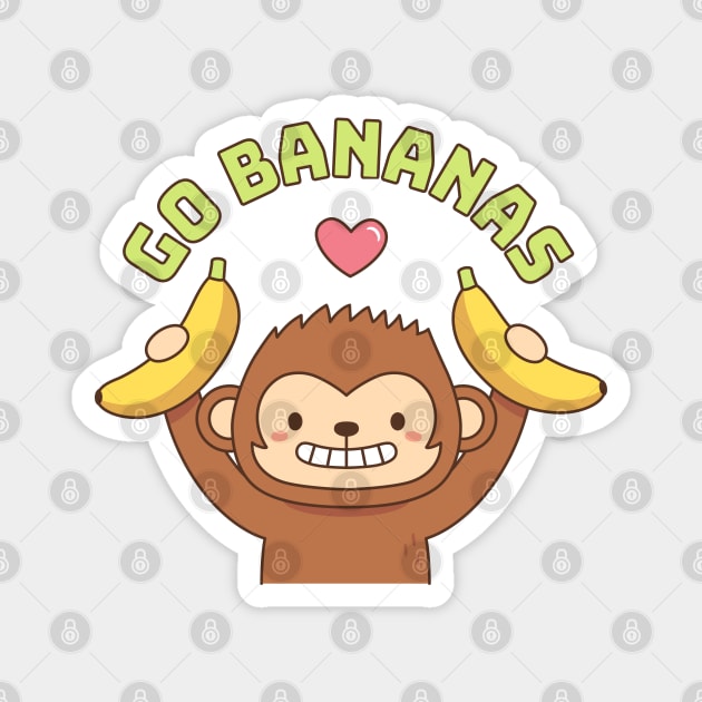 Cute Monkey Go Bananas Magnet by rustydoodle