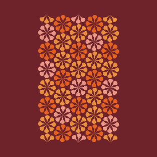 Mod flower pattern (pink and orange) T-Shirt