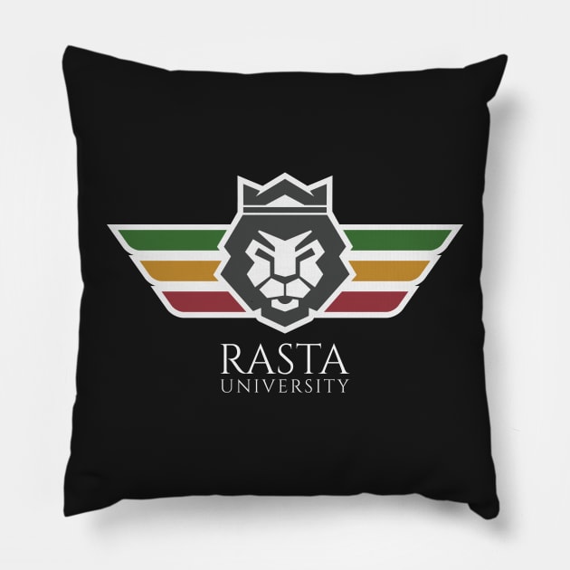 Rasta University Lion Rasta Colors Reggae Pillow by rastauniversity