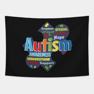 Puzzle Piece Autism Awareness Tapestry