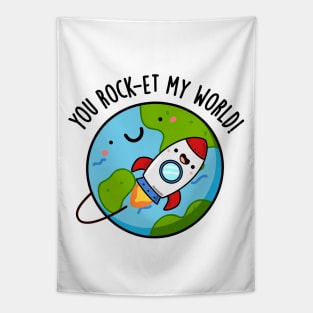 You Rock-et My World Cute Rocket Pun Tapestry