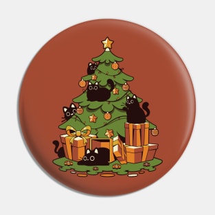 Black Cat Christmas Kittens by Tobe Fonseca Pin